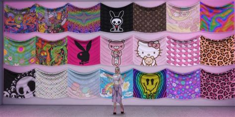 Band Flags And Patterned Flags Sims 4 Sims 4 Teen Sims 4 Sims