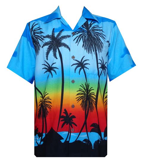 Alvish Hawaiian Shirt 42 Mens Allover Coconut Tree Beach Aloha Party