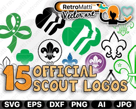 15 Official Girl Scout And Boy Scout Vector Logos Retromatti Made And