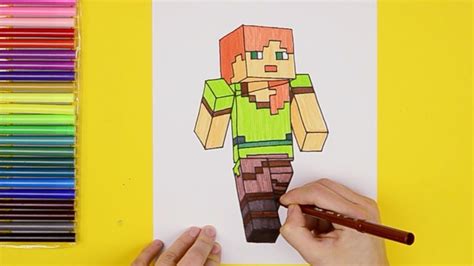 How To Draw Alex Minecraft Youtube