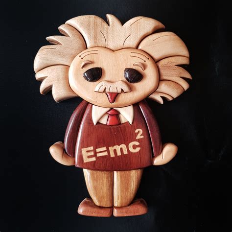 Einstein Figurine Wooden Intarsia Kokeshi Kokeshidoll Etsy