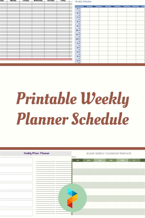 Printable Weekly Planner Schedule 6 Free PDF Printables Printablee