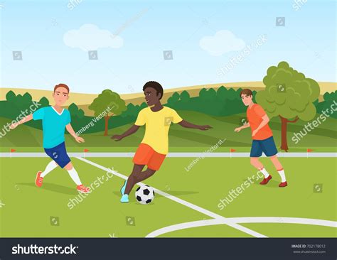 Kids Playing Soccer Free Cartoon Images Elsoar
