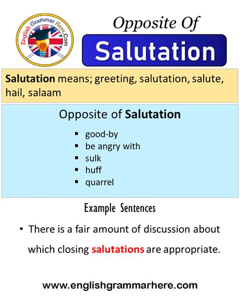 Opposite Of Salutation Antonyms Of Salutation Meaning And Example