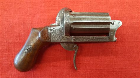 Rare Engraved Variation Of The Popular Apache Style French Pinfire