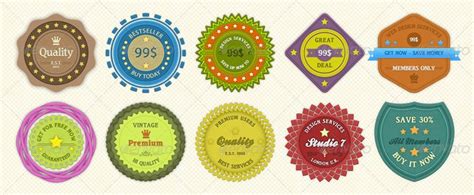 Modern Badges Vol 1 Sticker Template Badge Template Design