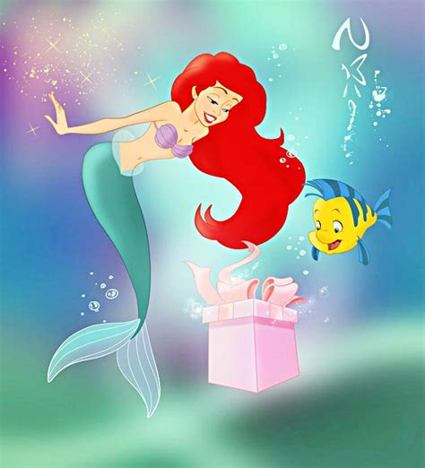 Walt Disney Fan Art Princess Ariel And Flounder Walt Disney Characters Fan Art 36225299 Fanpop