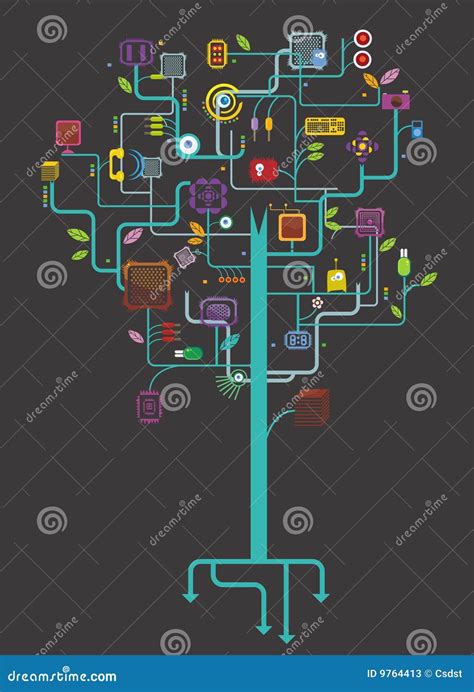 Electronic Tree Stock Illustration Illustration Of Creative 9764413