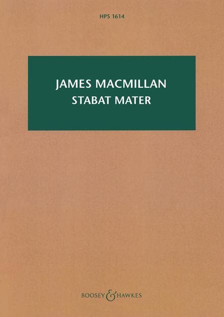Stabat Mater By James Macmillan Softcover Sheet Music For Choral