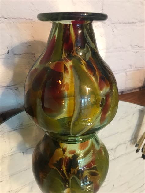 Vintage Hand Blown Art Glass Vase Signed Etsy Denmark