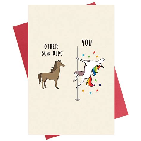 Buy Hilarious 50th Birthday Card Funny 50th Birthday Card Unicorn 50 Years Old Birthday Card