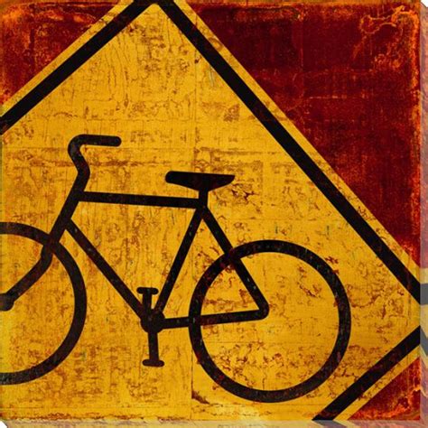 Recreation Biking Sign Wrapped Canvas Giclee Print Wall Art Wall
