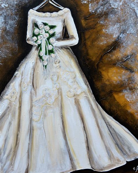 Custom Painted Wedding Dress Painting From Your Photo Etsy De
