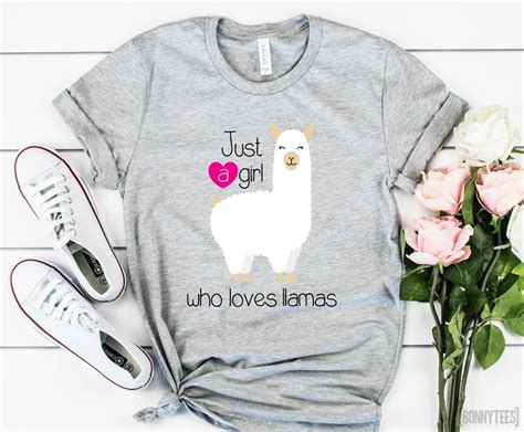 Just A Girl Who Loves Llamas Shirt Cute Llama Shirt Funny Etsy