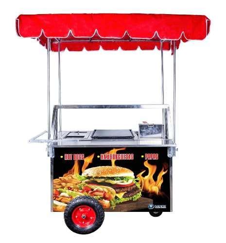 Carrito Hot Dogs Hamburguesas Carreta Carro Puesto Chg124 Food Cart