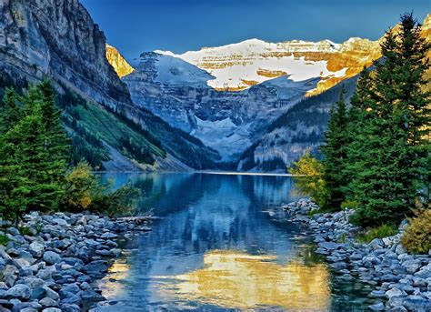 Alberta Canada Lake Mountains Rocks Wallpapers Hd Desktop And
