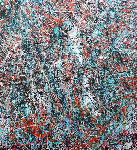 Original Abstract Jackson Pollock Style Action Drip Painting