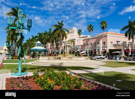 Plaza Real In The Mizner Park Development Boca Raton Treasure Coast Florida USA Stock Photo