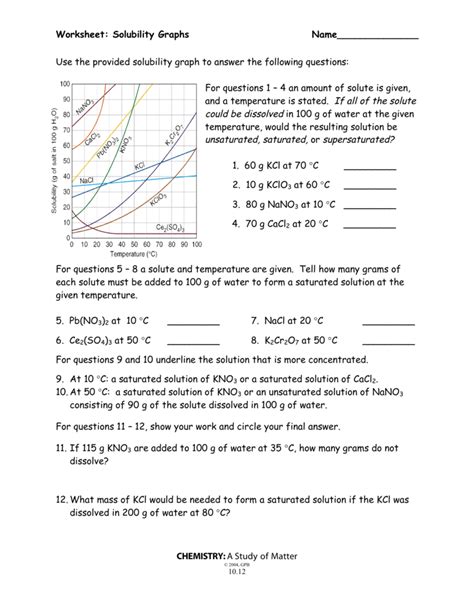 Some of the worksheets displayed are solubility curve practice problems work 1, solubility curve practice problems answer key, solubility curves work with answers, solubility curves work answers, solubility curve solubility curve practice problems worksheet 1 answer key. Solubility Graphs Worksheet