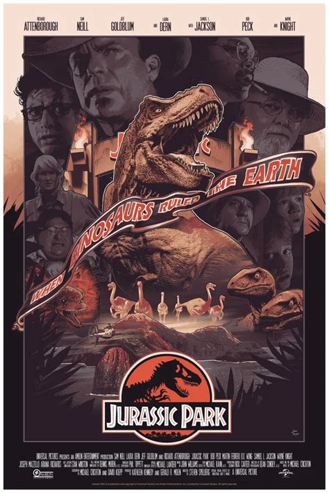 Jurassic Park Film Poster Signed Ap Jurassic Park Poster Jurassic