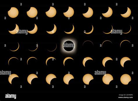 Total Solar Eclipse Phases Composite Solar Eclipse Stock Photo Alamy