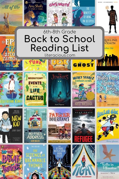 6th 8th Grade Back To School Reading List Literacious Middle School