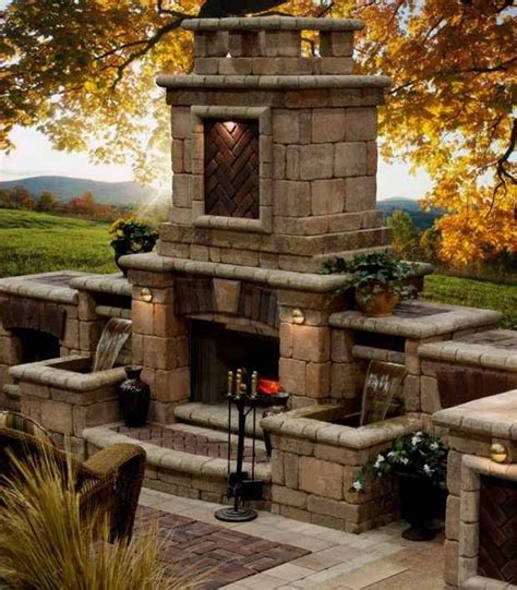 Large Luxury Outdoor Fireplaces Ideas Creative Fireplaces Design