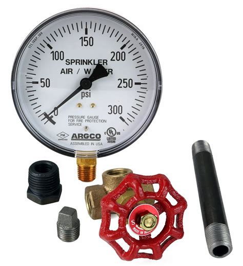 Fire Sprinkler Gauge Kit 300 Airwater 14 Npt Ulfm Usa Argcocom