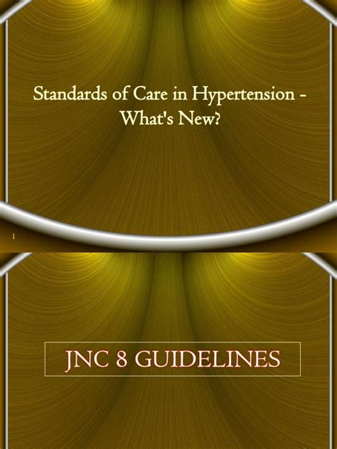 Jnc 8 Hypertension Blood Pressure