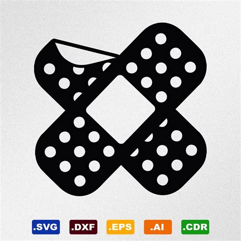 Band Aid Crossed Svg Dxf Eps Ai Cdr Vector Files For Etsy