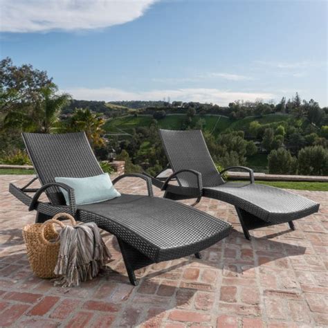 Salem Set Of 2 Wicker Adjustable Chaise Lounge With Arms Christopher