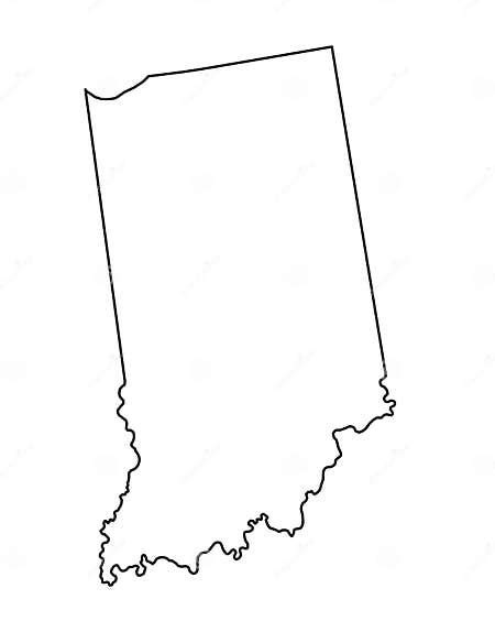 Indiana Map Outline Vector Illustartion Stock Vector Illustration Of