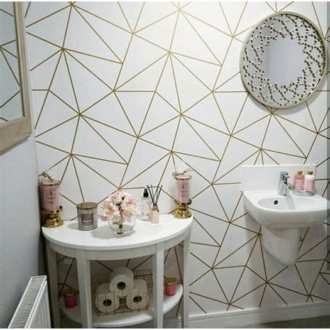 Zara Shimmer Metallic Wallpaper In White And Gold Gold Geometric