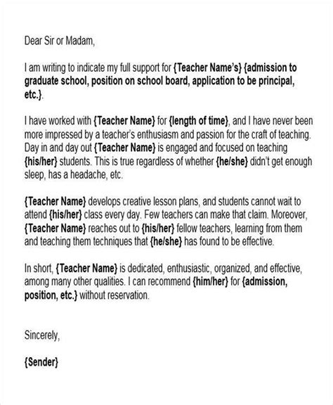Free 6 Reference Letter For Teachers In Ms Word Pdf