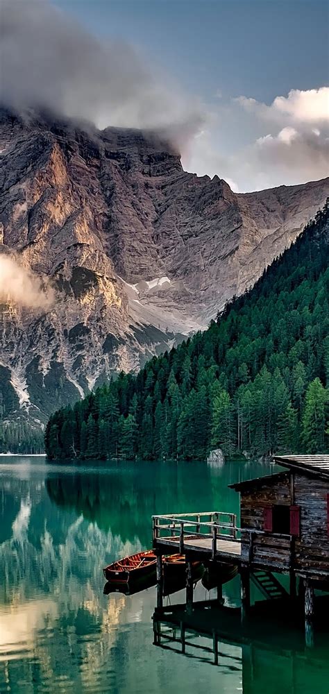 Lake Mountains Nature Cottage Pc Desktop 4k Wallpaper Free Download