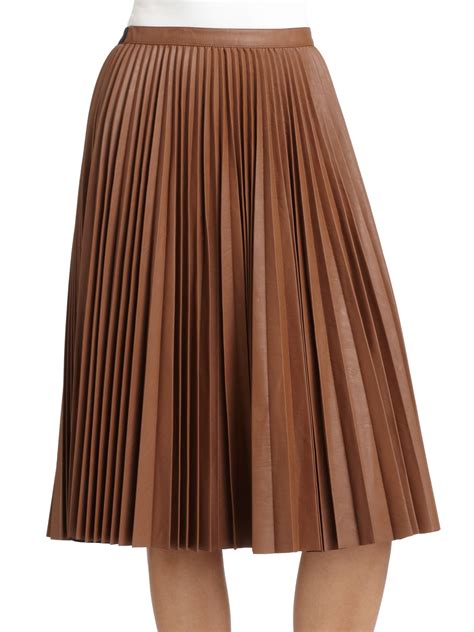 Bcbgmaxazria Elisa Pleated Skirt In Brown Toffee Lyst