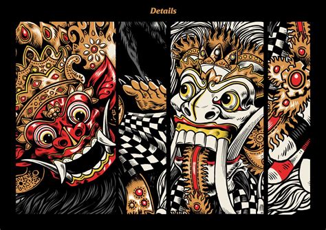 Barong Bali Sketsa Barong Balinese Sketsa Kumbo Rangda Skate Vans Asie Ukiran Tradisional