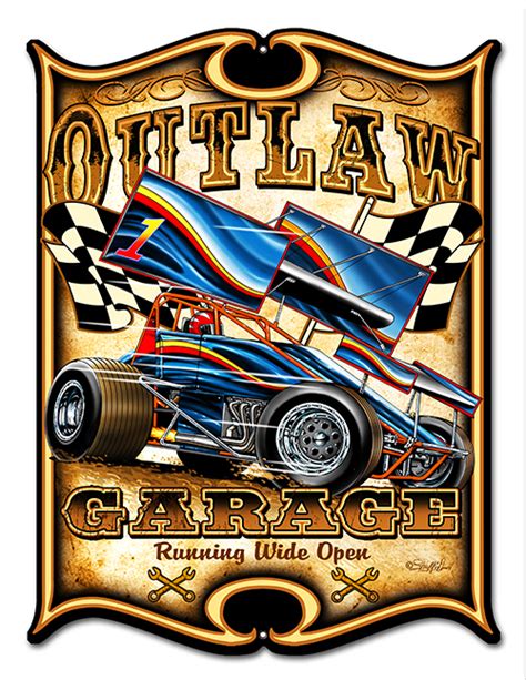 Outlaw Garage Laser Cut Out Hot Rod Sign By Steve Mcdonald 14x18