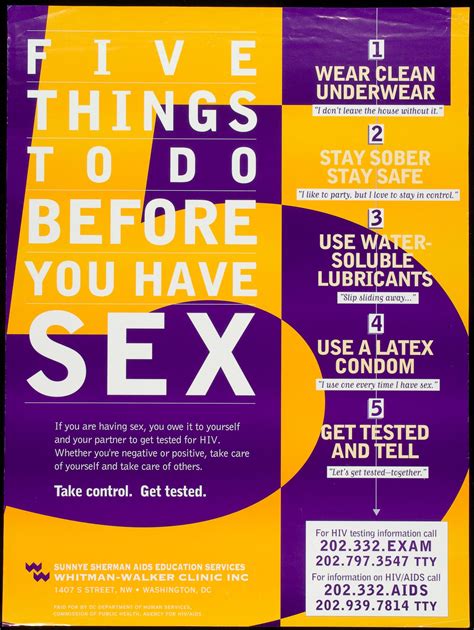 Five Things To Do Before You Have Sex Aids Education Posters Free