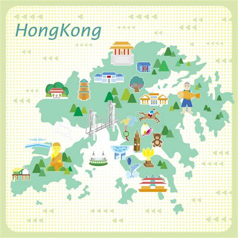 Hong Kong Travel Map Stock Vector Illustration Of Sculpture 61377652
