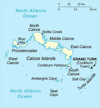 Map Of Turks And Caicos Islands Turks And Caicos Islands Map Vidiani