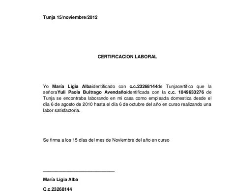 Certificado De Trabajo Empleada Doméstica Ecuador