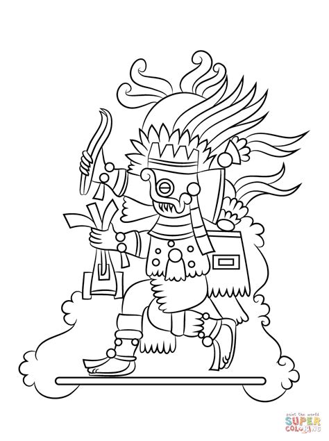 Aztec God Tlaloc Coloring Page Free Printable Coloring Pages