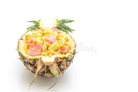 Gebratener Reis Der Ananas Mit Schinken Stockbild Bild Von K Stlich