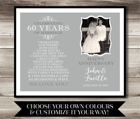 60 Year Anniversary Photo T Digital Print 60th By Forevadesign