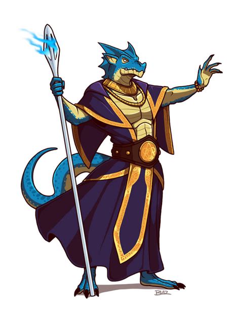 Blue Dragonborn Wizard By Blazbaros On Deviantart