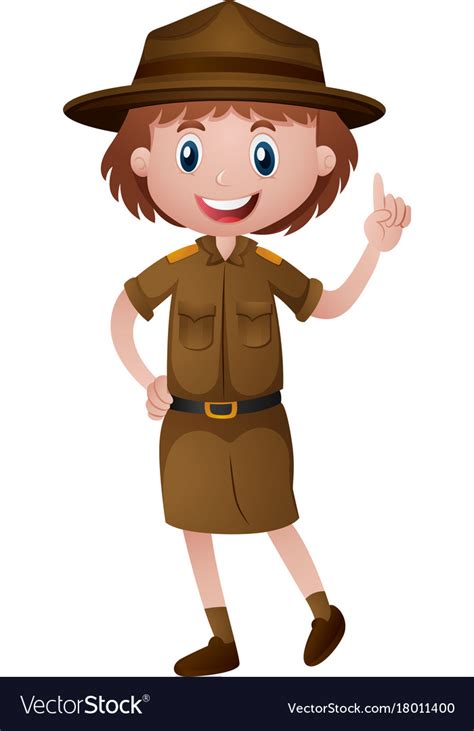 Female Park Ranger In Brown Uniform Royalty Free Vector
