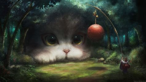 Fondo De Gatito Para Pc Digital Art Fantasy Fantasy Art Cat