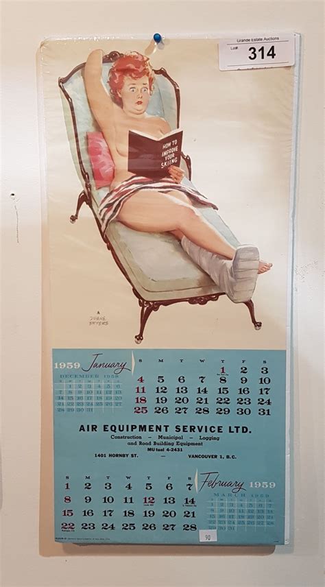 Vintage Pin Up Girl Calendar
