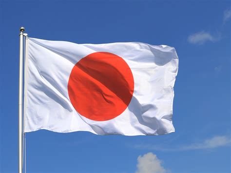 Le drapeau japon, à la différence du pavillon japon, est monté sur une hampe en bois. Grand drapeau Japon - 150 x 250 cm - Monsieur-des-Drapeaux